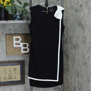 Tahari Women's Sleeveless Bow Sheath Dress Black 6